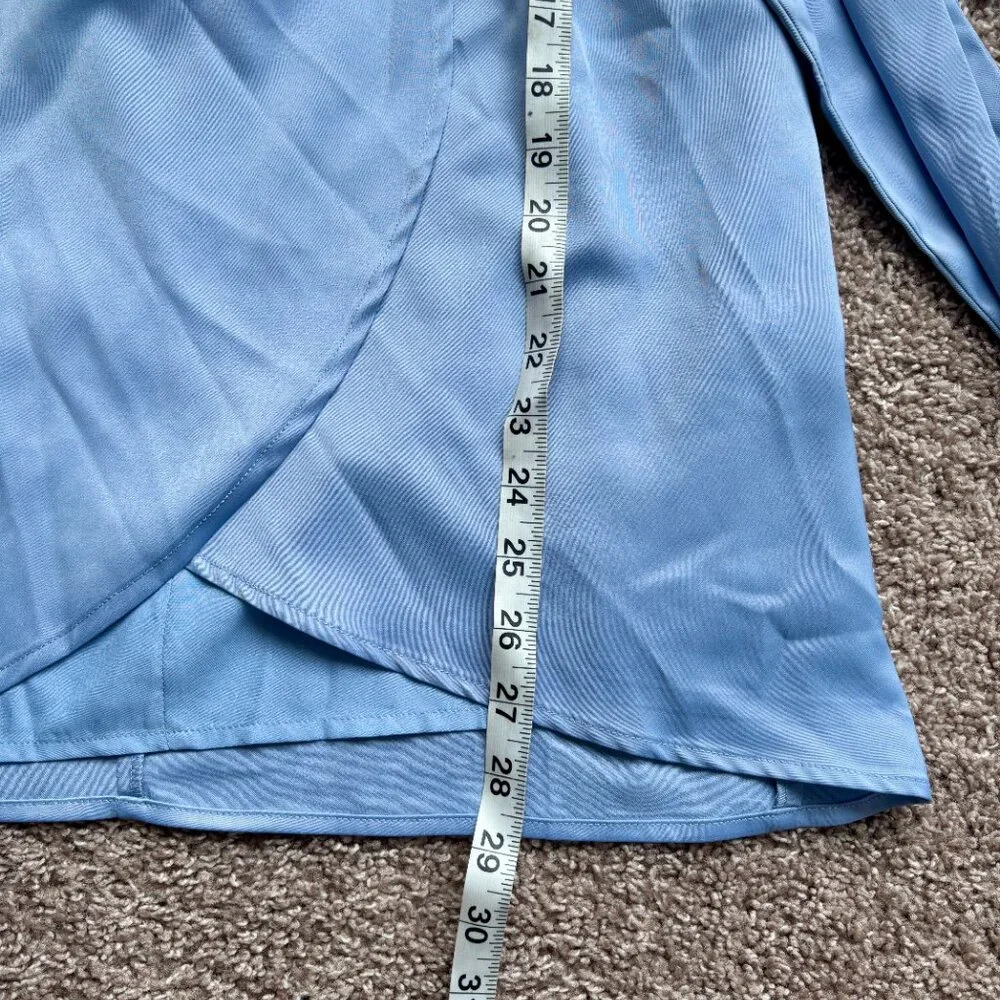 NWT Lulus Light Blue Satin One-Shoulder Mini Dress (Meant to Be Together) Size S - Picture 3 of 10